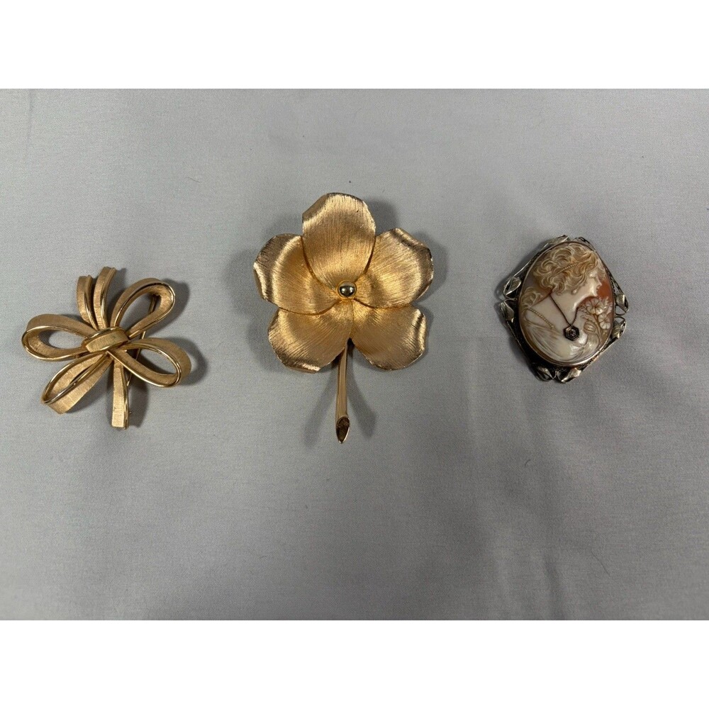 Three Vintage Broaches, All Are Well Made.